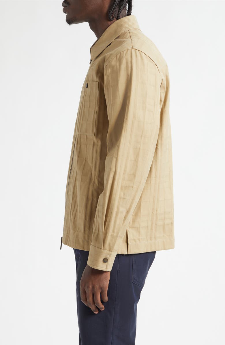 Burberry Oakwell Cotton Jacquard Zip Jacket, Alternate, color, Sandstorm Beige Chk