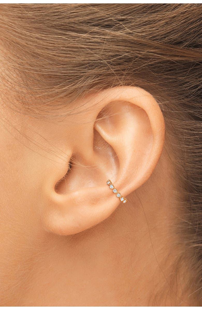 CENTRAL PARK Single Row Bezel Cuff Earring, Main, color,