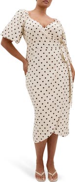 City Chic Claudine Print Wrap Midi Dress