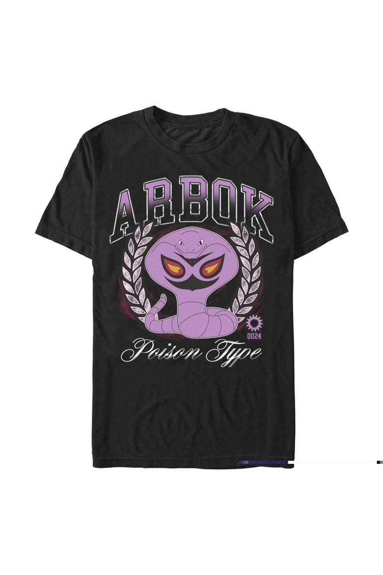 Men's Arbok 0024 Poison Type Short Sleeve Graphic T-Shirt, Alternate, color, Black