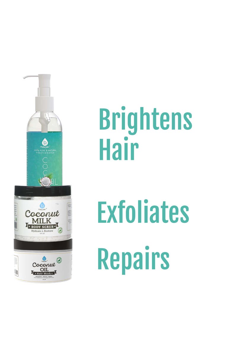 PURSONIC Ultimate Coconut Beauty Bundle, Alternate, color, White