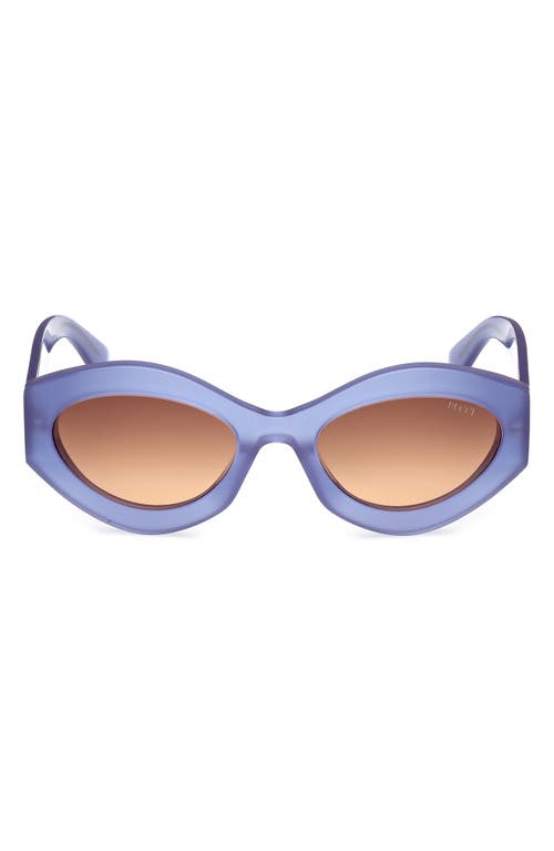 Emilio Pucci 54mm Gradient Geometric Sunglasses in Lavender /Brown To Orange 