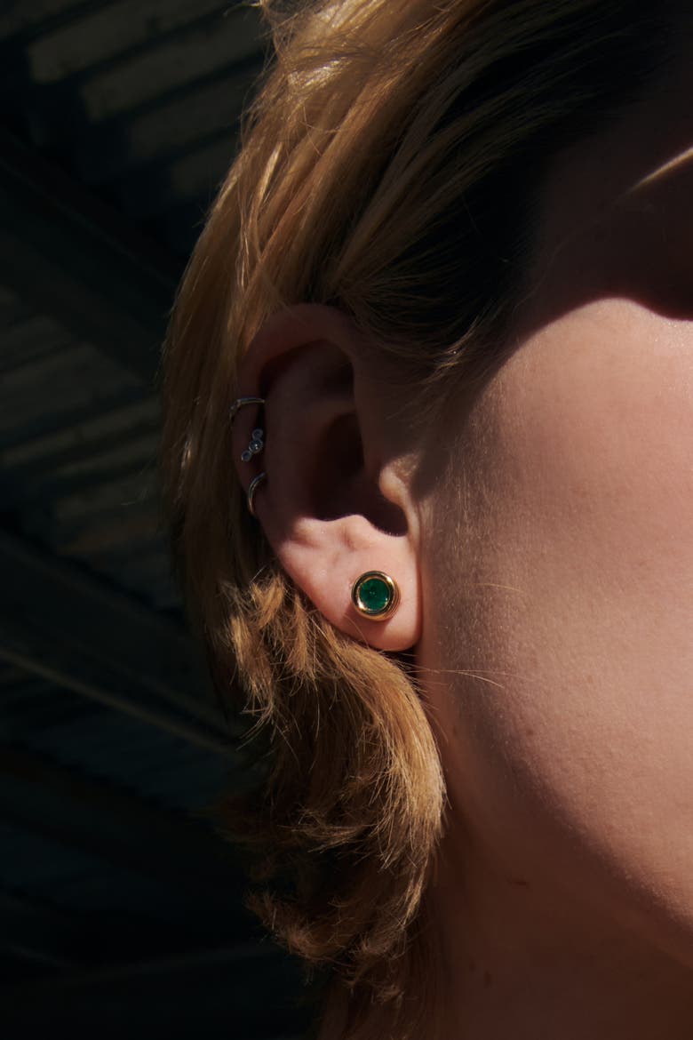 Emerald Grotto Stud Earrings, Alternate, color, Emerald