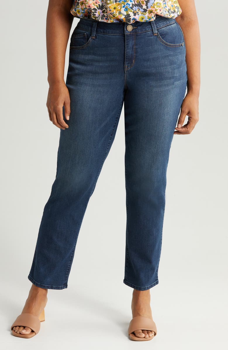 Wit & Wisdom Ruffle Edge Floral Print Top, Alternate, color,