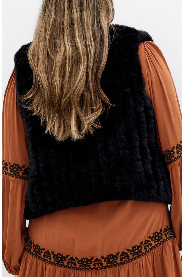Eve Faux Fur Vest, Alternate, color, BLACK