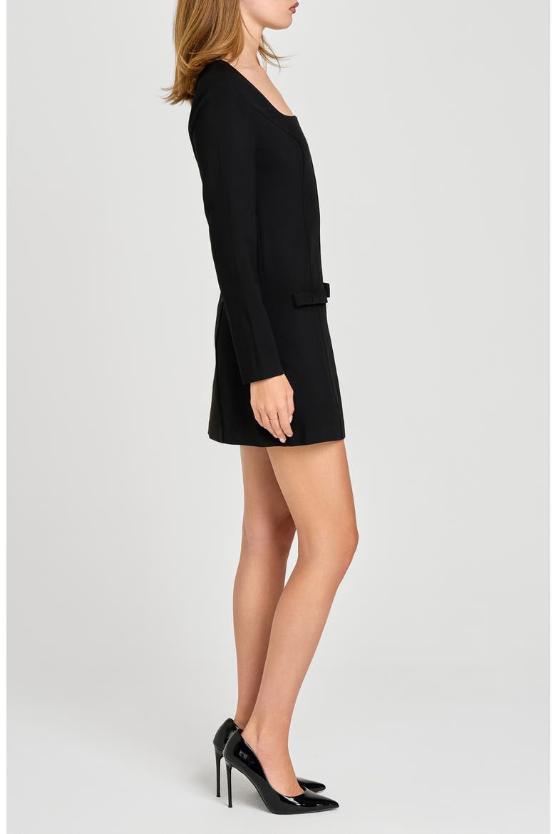 x Sara Walker Anna Long Sleeve Minidress, Alternate, color, BLACK