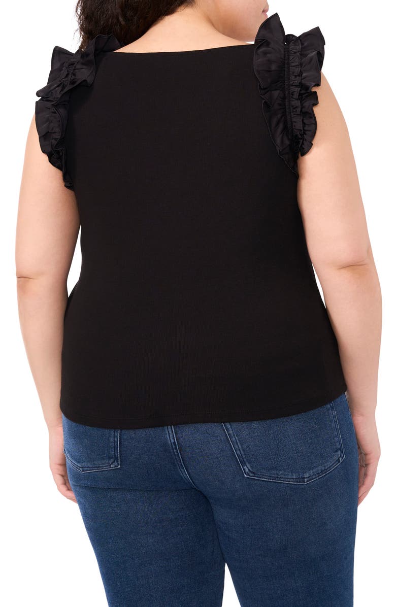 CeCe Mixed Media Stretch Cotton Top, Alternate, color, 