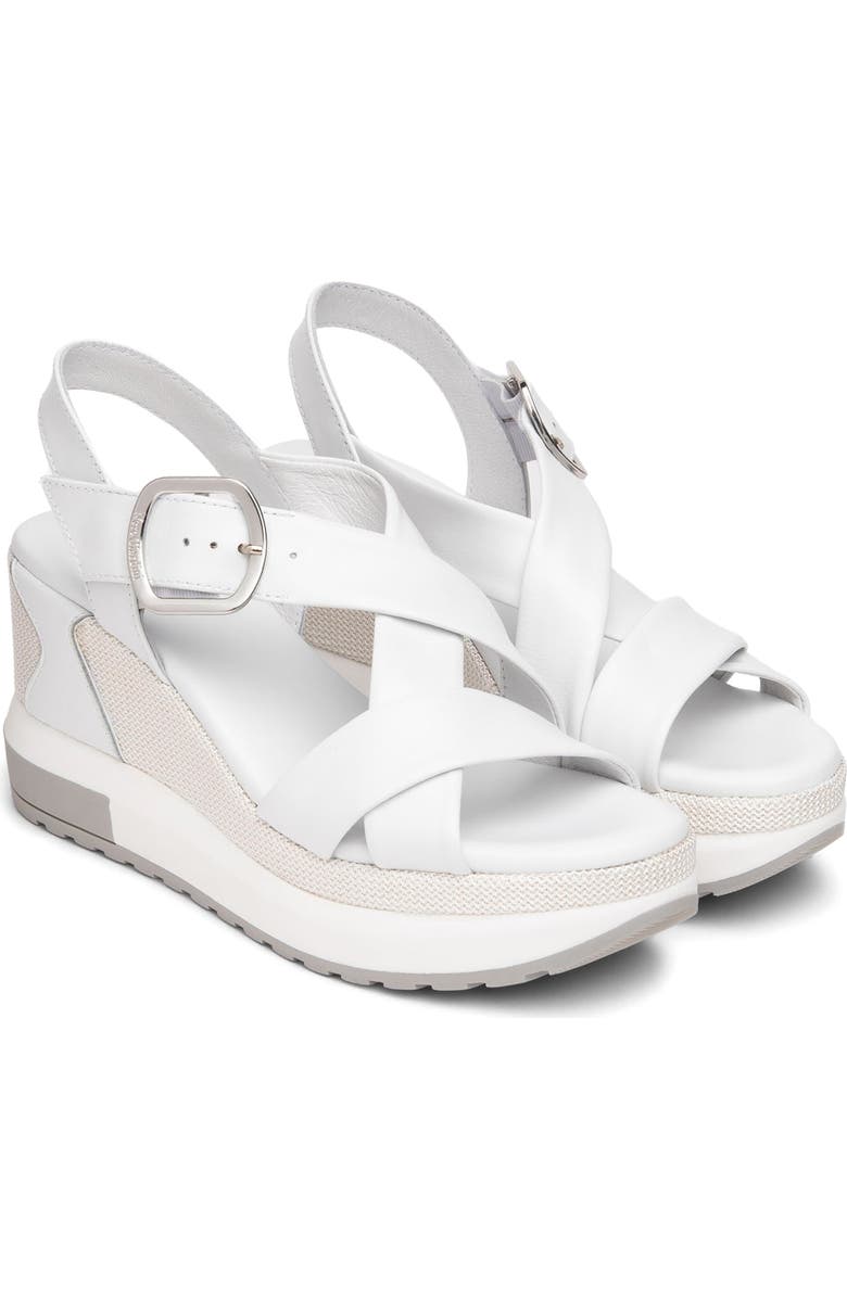 NeroGiardini Sport Wedge Sandal, Main, color, White