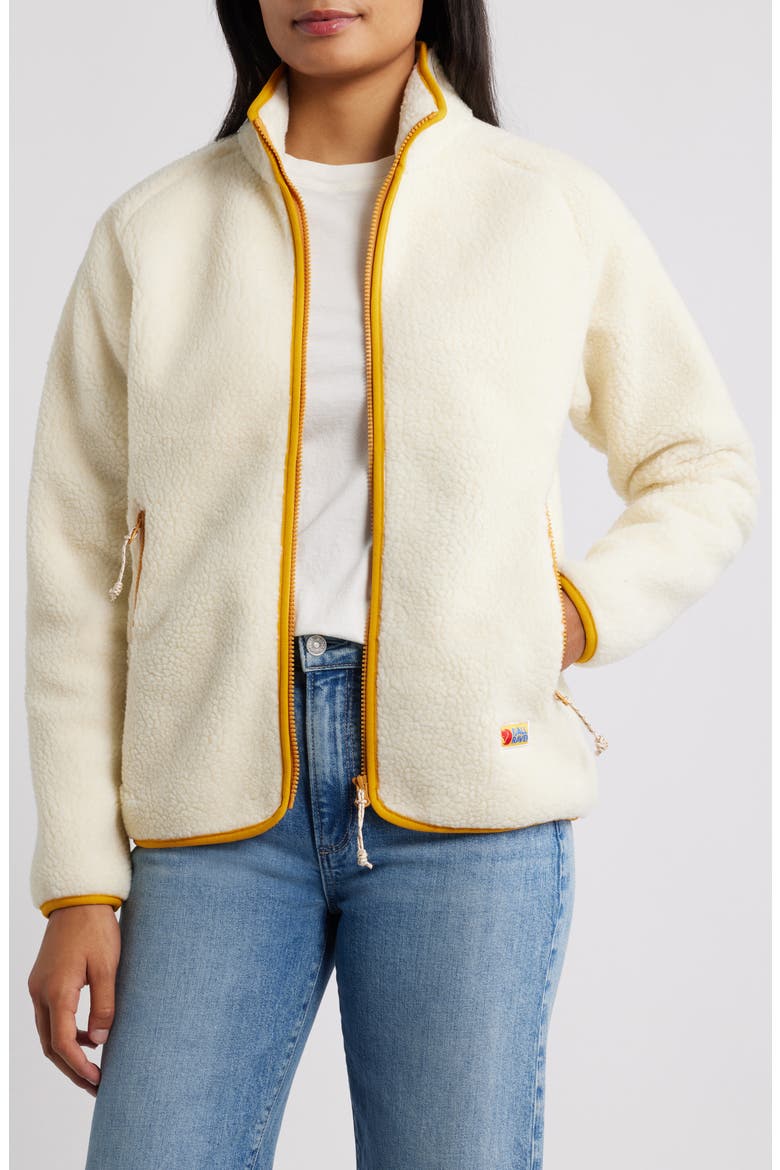 Vardag Pile Fleece Zip Jacket, Main, color, CHALK WHITE