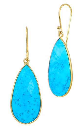 SAVVY CIE JEWELS Reconstituted Turquoise Drop Earrings