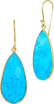 SAVVY CIE JEWELS Reconstituted Turquoise Drop Earrings