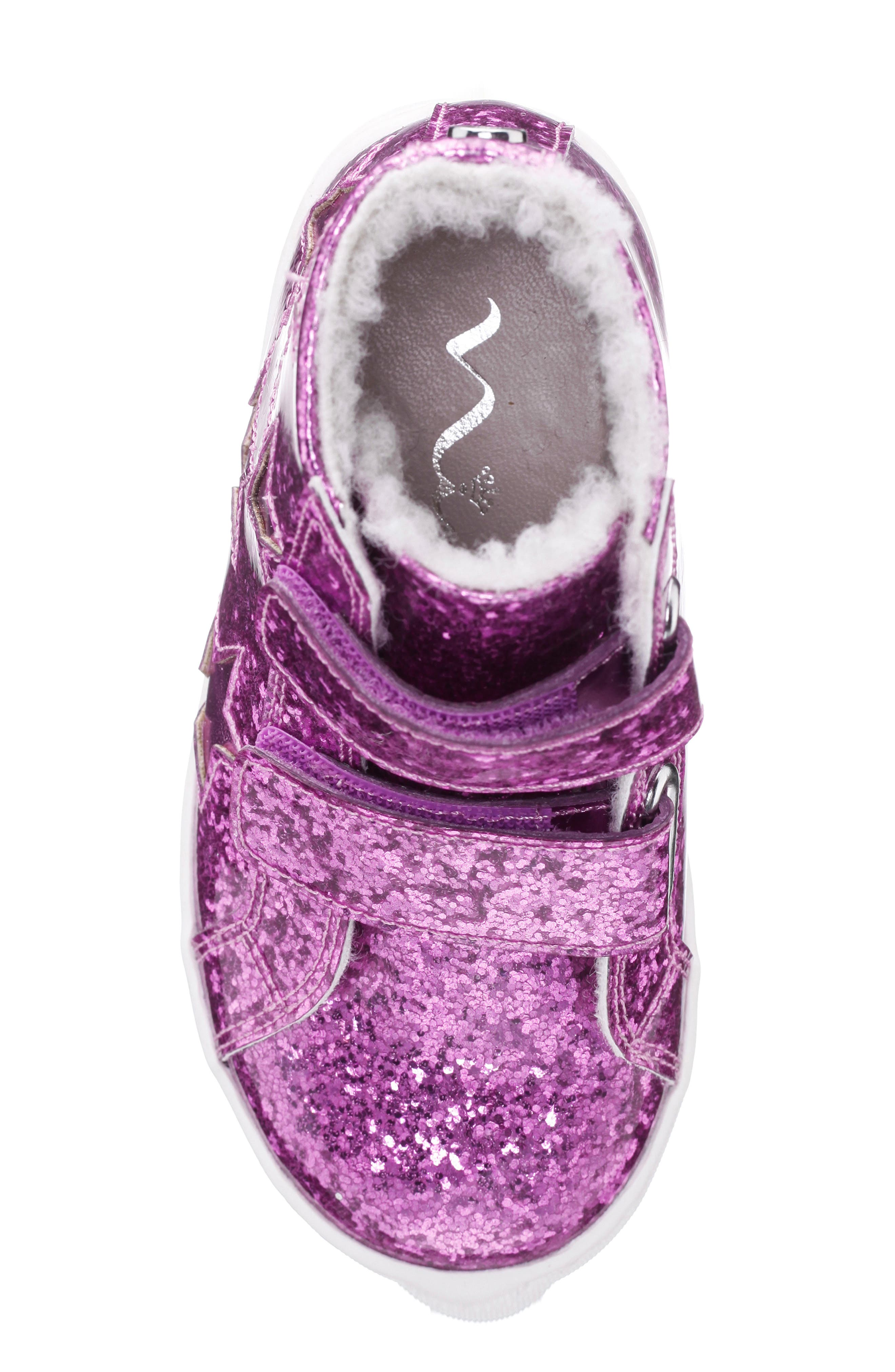 Kids' Donna High Top Sneaker, Alternate, color, PINK COATED GLITTER