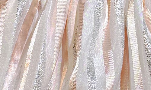 Shop Pippa & Julie Kids' Joy Metallic Ruffle Party Dress In Silver Blue Lavender Stripe