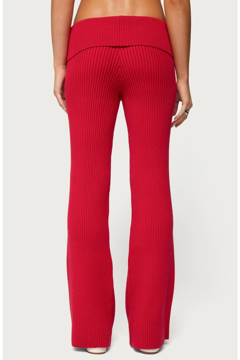Adannah Foldover Rib Pants, Alternate, color, RED