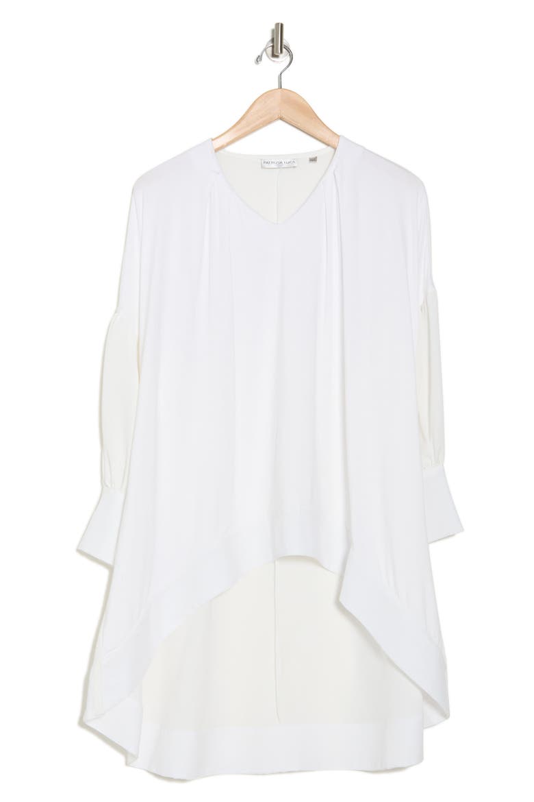 Oversize V-Neck Top, Alternate, color, WHITE