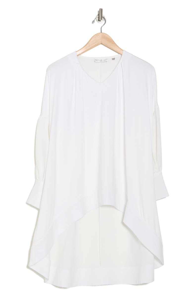PATRIZIA LUCA Oversize V-Neck Top, Alternate, color, White