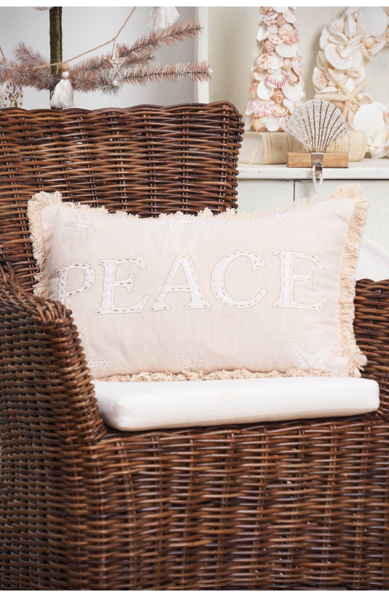 C&F Home Gold Coast Peace Throw Pillow, 14" x 22", Alternate, color, Beige