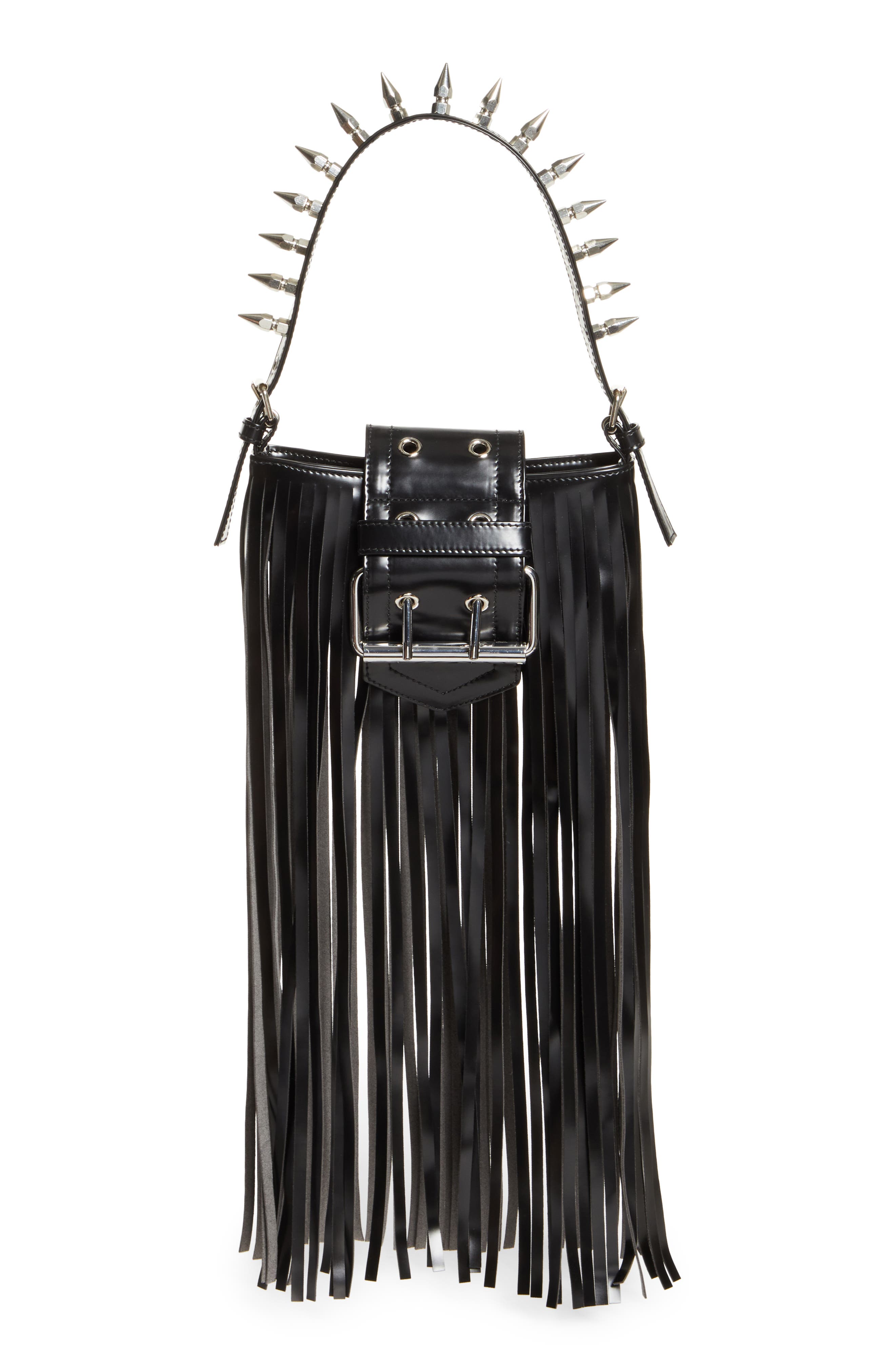 Vaquera Mini Fringe Faux Leather Handbag, Main, color, 