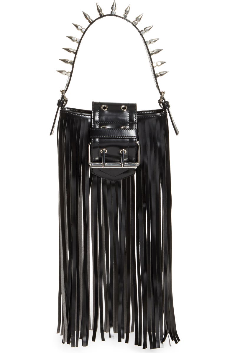 Vaquera Mini Fringe Faux Leather Handbag, Main, color,