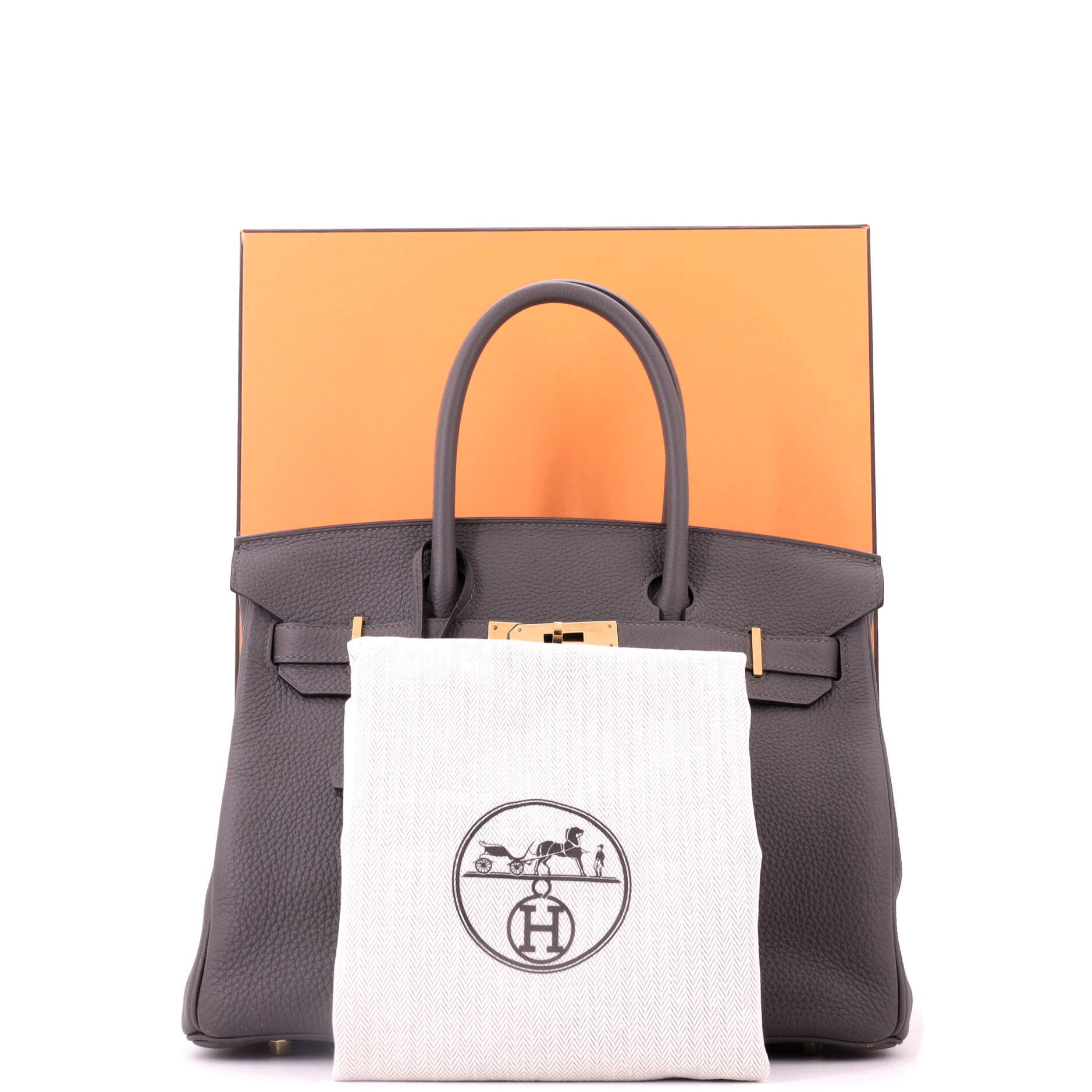 Pre-Owned Hermes Birkin Handbag Grey Togo with Gold Hardware 30, Alternate, color, Etain