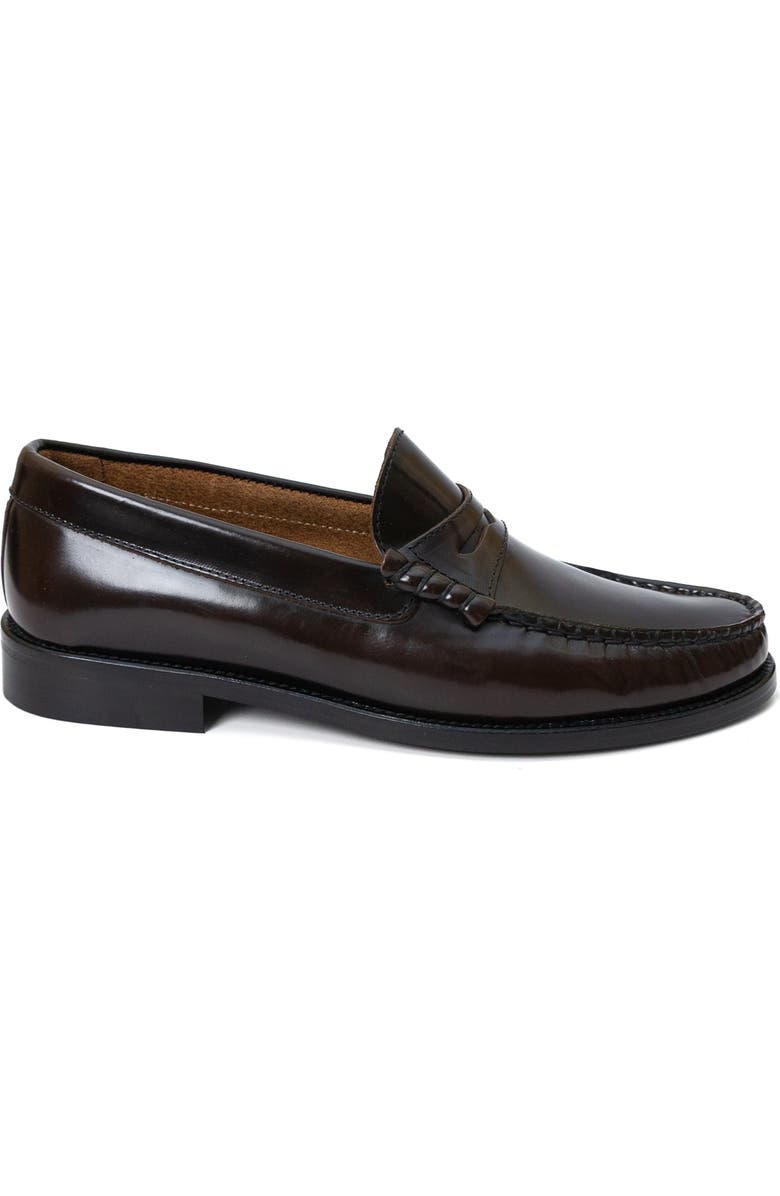 Menina Step Mila Leather Penny Loafer, Main, color, Dark Brown