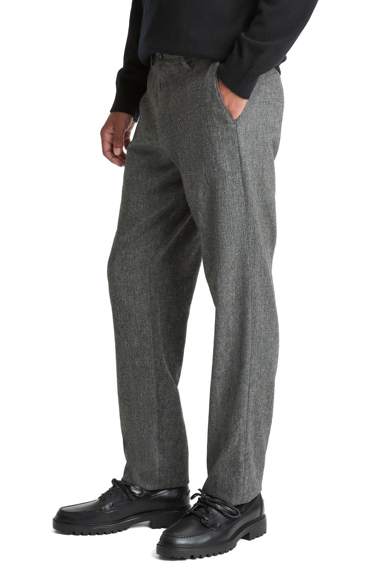 Owen Athletic Fit Flat Front Mélange Dress Pants, Alternate, color, MEDIUM HEATHER GREY