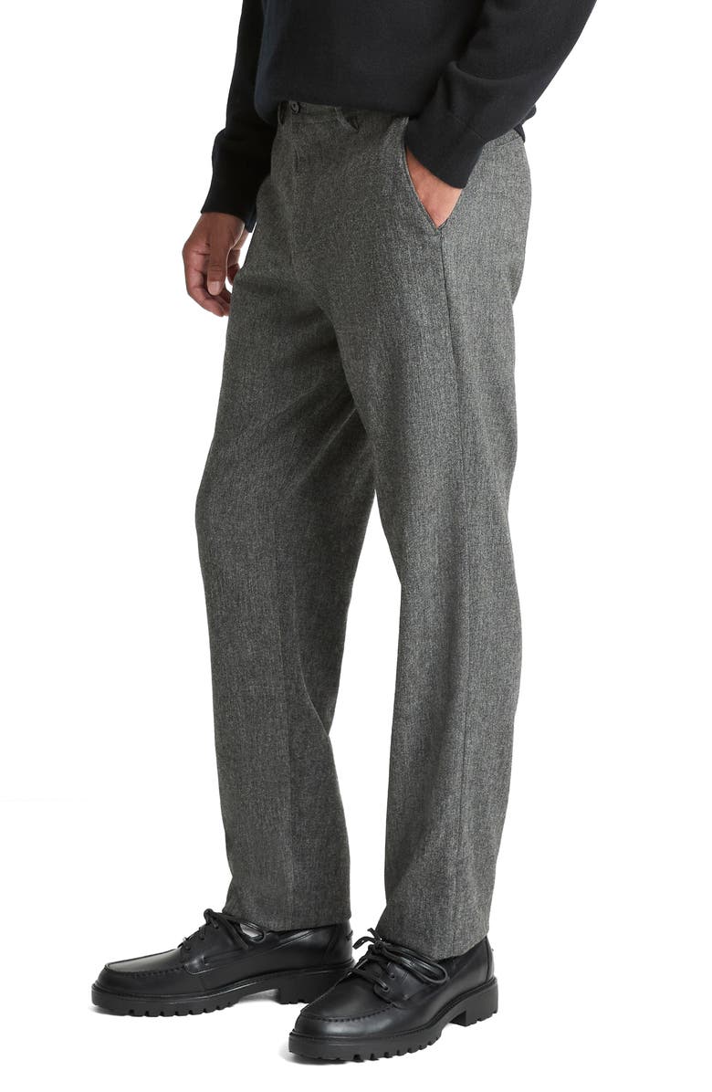 Vince Owen Athletic Fit Flat Front Mélange Dress Pants, Alternate, color, Medium Heather Grey