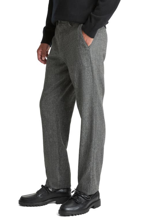 Vince Owen Athletic Fit Flat Front Mélange Dress Pants In Gray