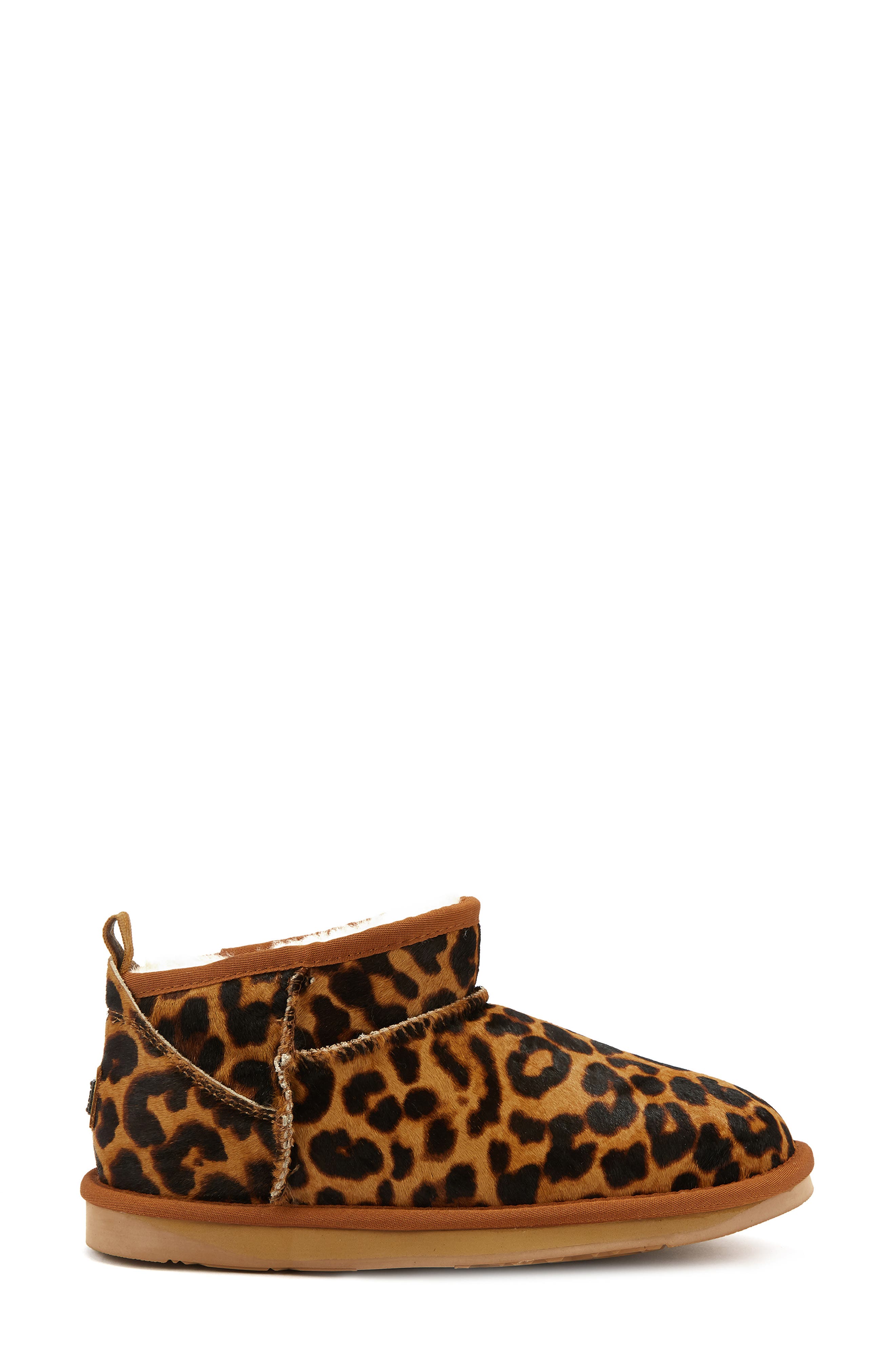 Australia Luxe Collective Cosy Ultra Short Genuine Shearling Bootie, Alternate, color, Leopard