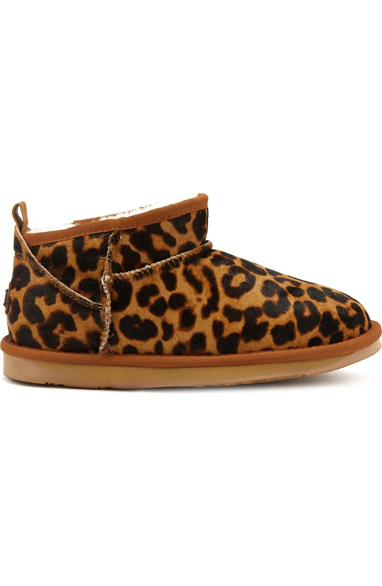 Australia Luxe Collective Cosy Ultra Short Genuine Shearling Bootie, Alternate, color, Leopard