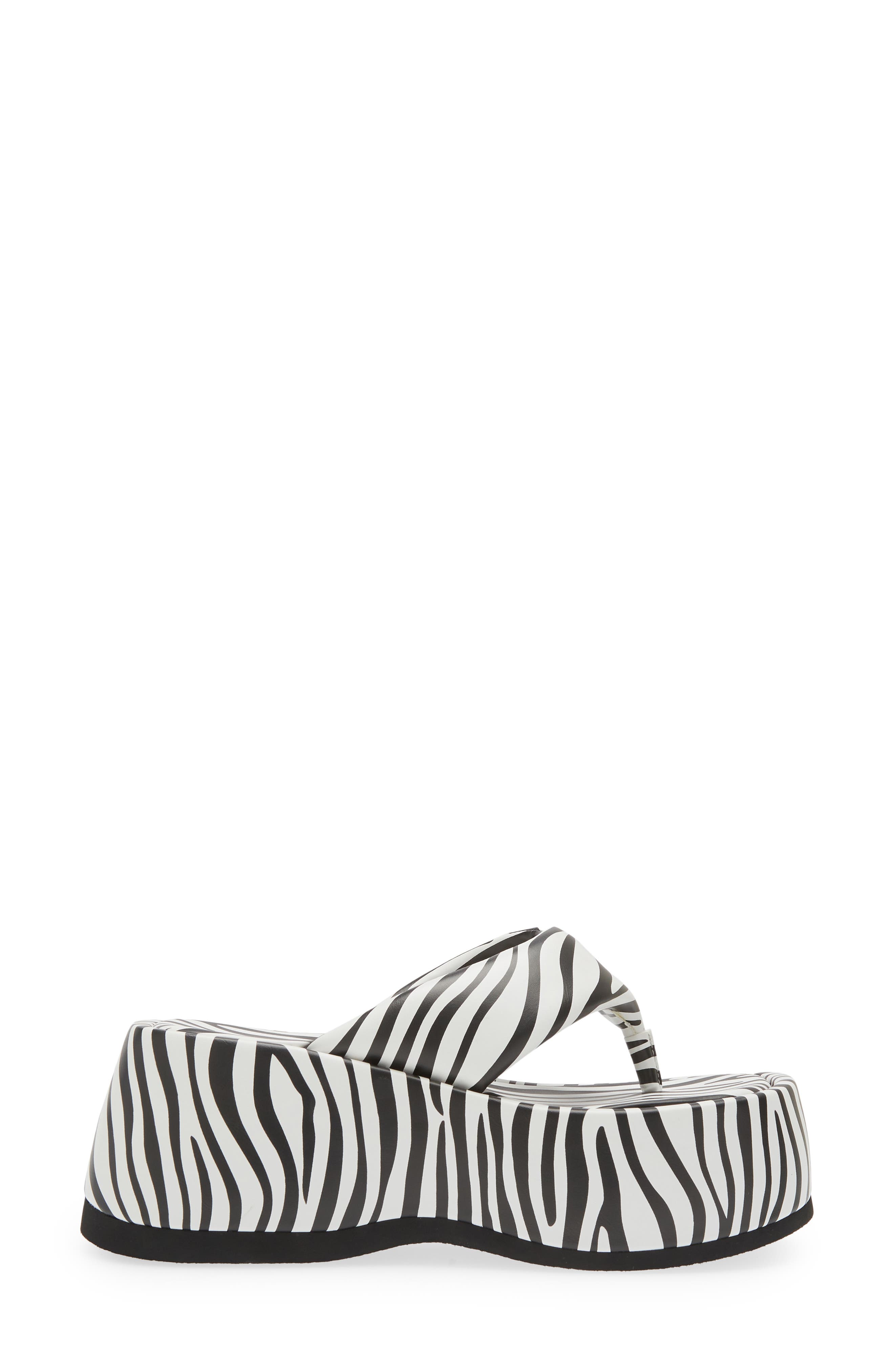 Jeffrey Campbell Crybaby Zebra Print Platform Sandal, Alternate, color, 
