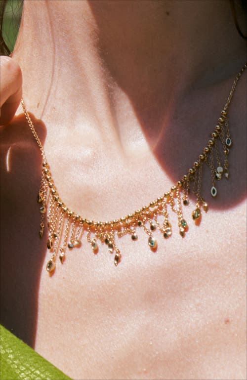 Rc Retro Chic Verdant Whisper Tassels Necklace In Gold