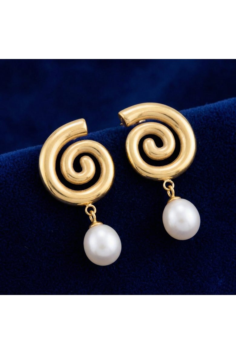 18k Gold Plated 1.5" Fresh Water Pearl Push Back Studs, Alternate, color, 18k Yellow Gold