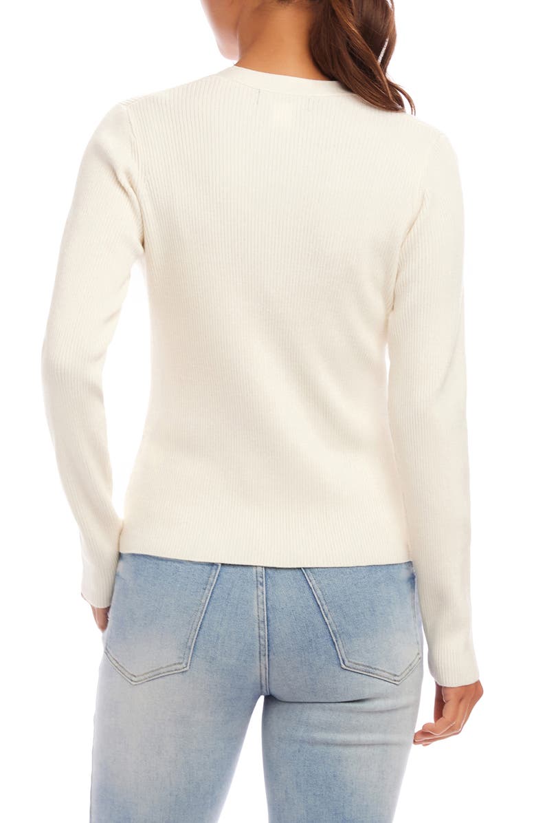 Karen Kane Rib Cardigan, Alternate, color, Off White