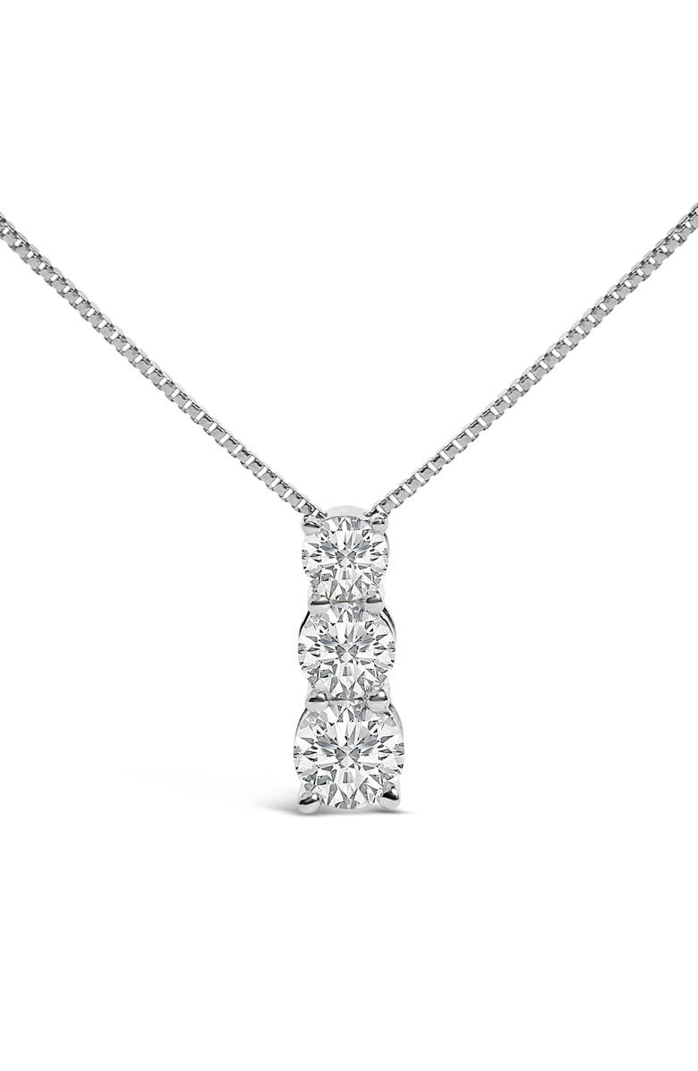 Haus of Brilliance 14K Gold 1/2 Cttw Lab Grown Diamond Three Stone Pendant Necklace, Alternate, color, White