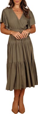 Petal & Pup Barker Tiered Faux Wrap Dress