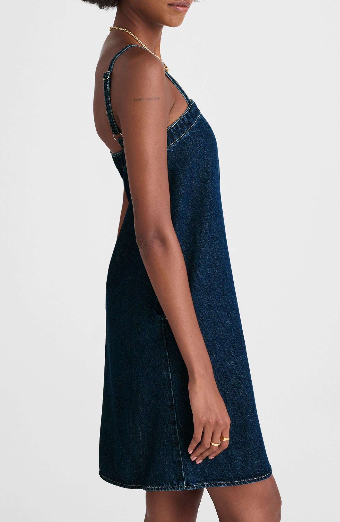 madewell denim a line dress Women's Denim A-Line Mini Dress in Bright Rinse Wash - Size XL