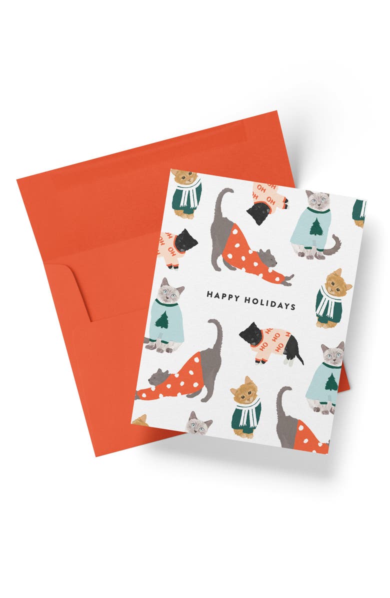 Joy Paper Co. Holiday Cat Cards Boxed Set of 8 Cards, Alternate, color, 