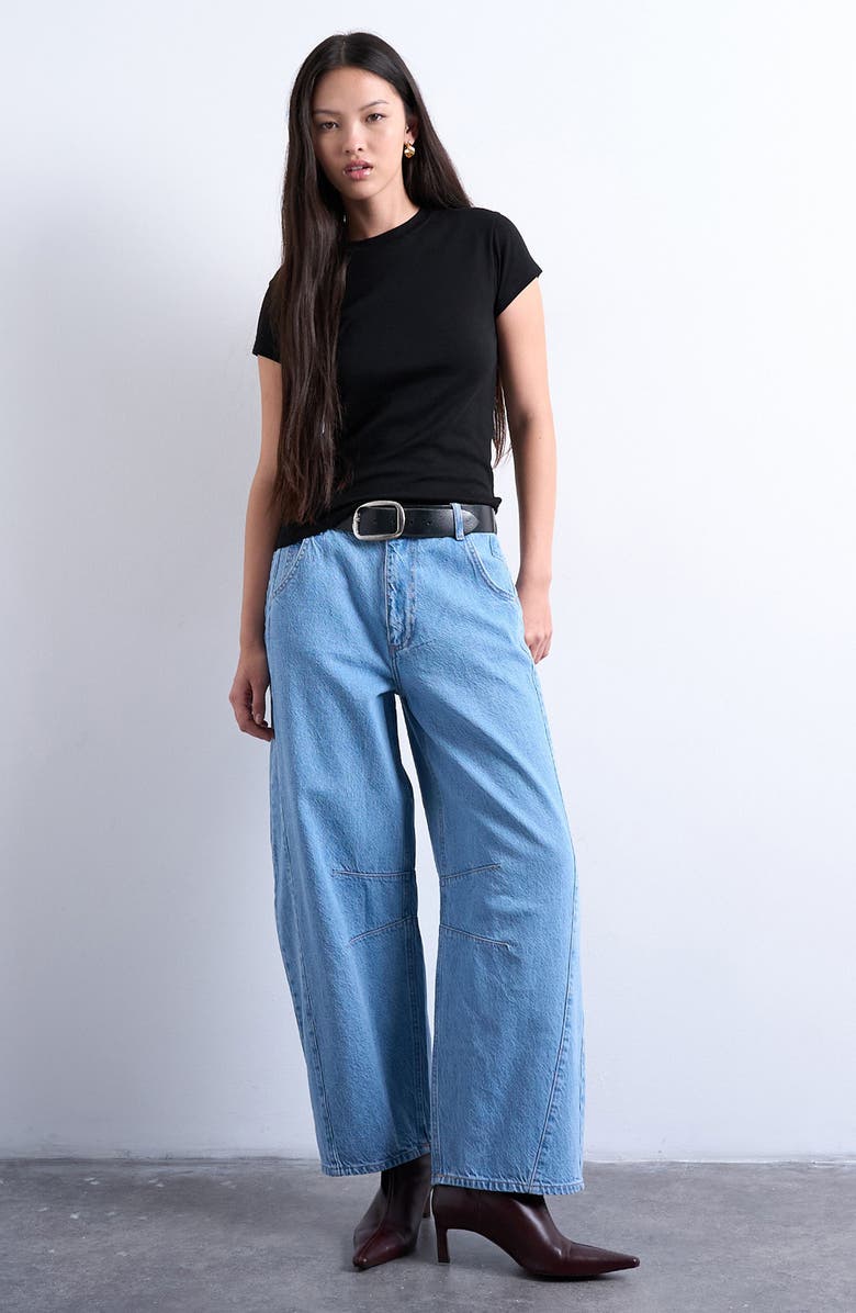 Topshop Everyday Cotton T-Shirt, Alternate, color, Black