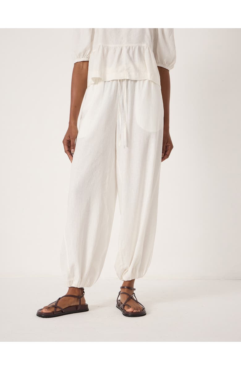 Hush Tove Linen Balloon Beach Pants, Main, color, Pearl White