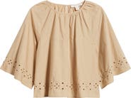 Treasure & Bond Eyelet Embroidered Poplin Swing Top