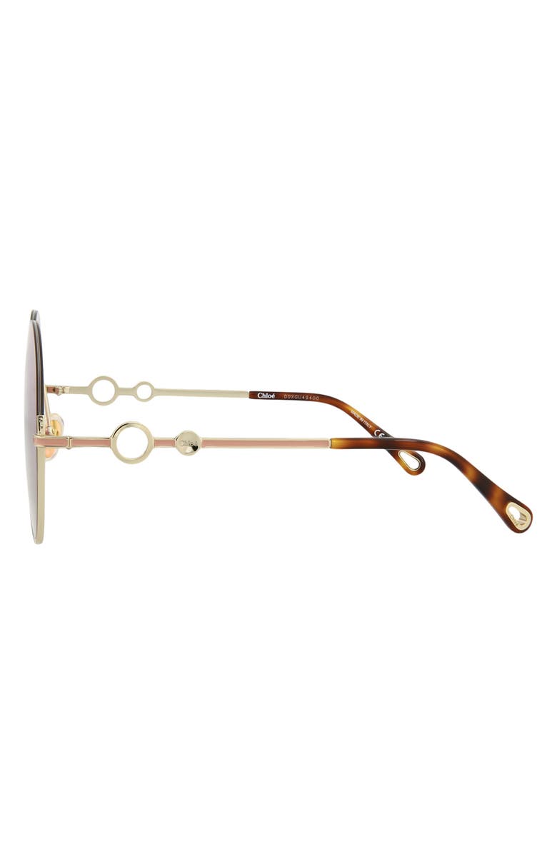 Chloé 61mm Oversized Sunglasses, Alternate, color, Gold Gold Pink