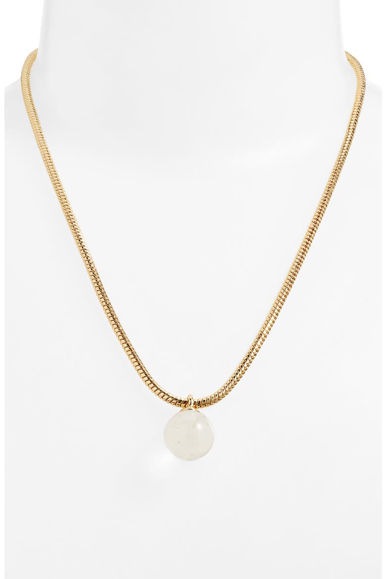 Orb Pendant Snake Chain Necklace, Alternate, color, CLEAR- GOLD