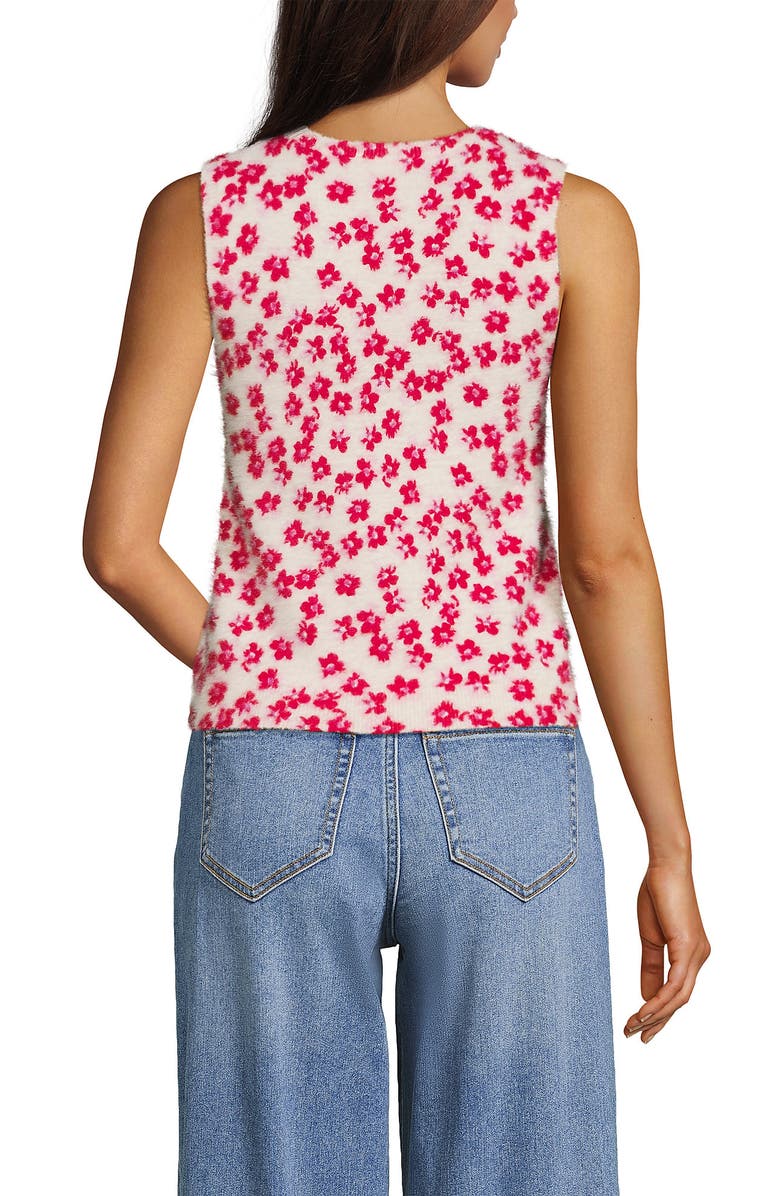 Lands
 End Fine Gauge Eyelash Printed Sleeveless Sweater, Alternate, color, 