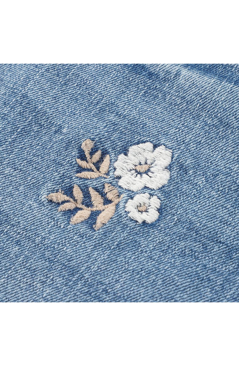 abercrombie kids Kids' Floral Toss Denim Shorts, Alternate, color, Cabin Blues