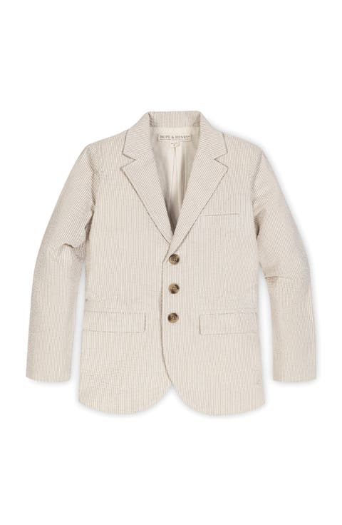 Boys' Organic Seersucker Suit Jacket, Toddler