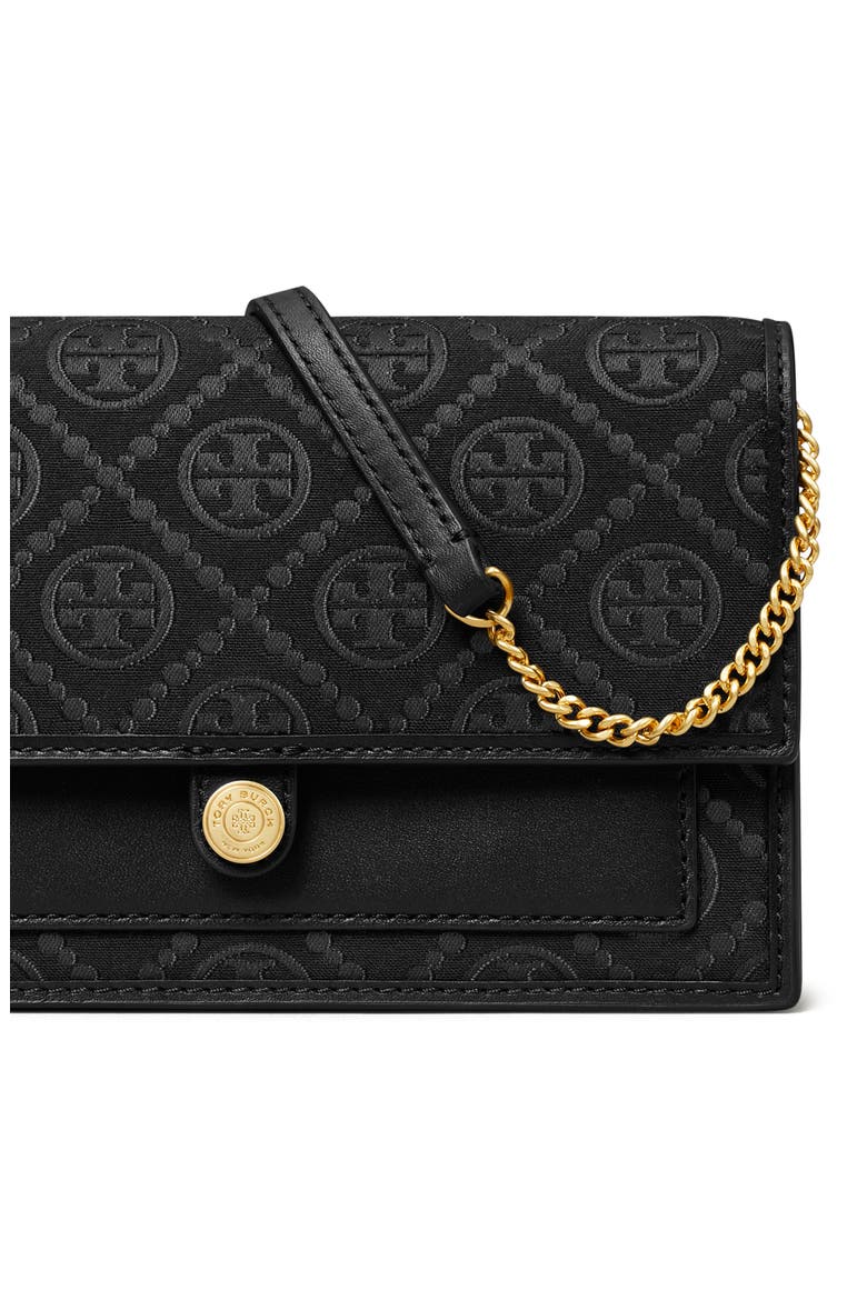 T Monogram Wallet on a Chain, Alternate, color, BLACK