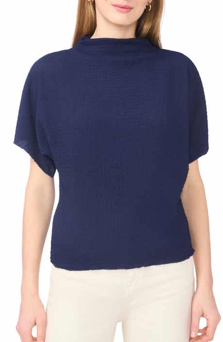 Vince Camuto Textured Mock Neck Top