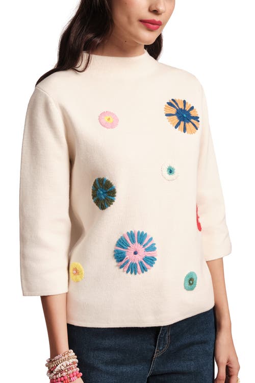 FRANCES VALENTINE FRANCES VALENTINE BON BON SWEATER EMBROIDERY 