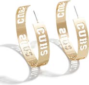 WEAR by Erin Andrews x Baublebar Chicago Cubs Large Cutout Hoop Earrings